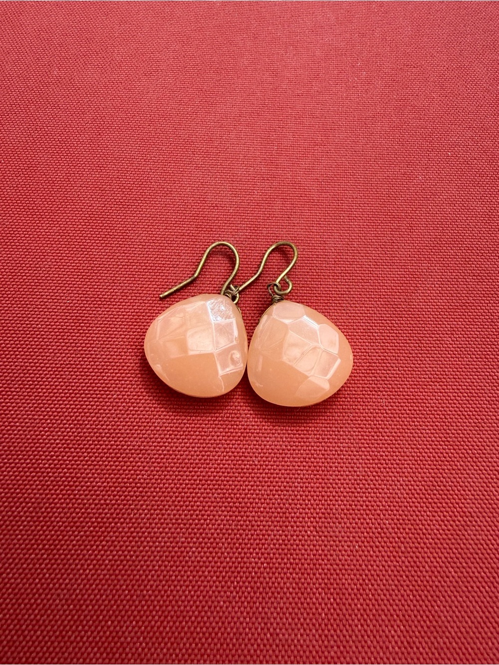 Peach Drop Glass Teardrop Earrings